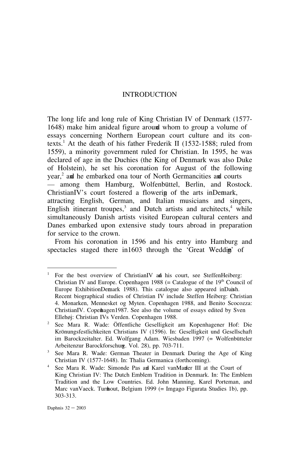 INTRODUCTION the Long Life and Long Rule of King Christian