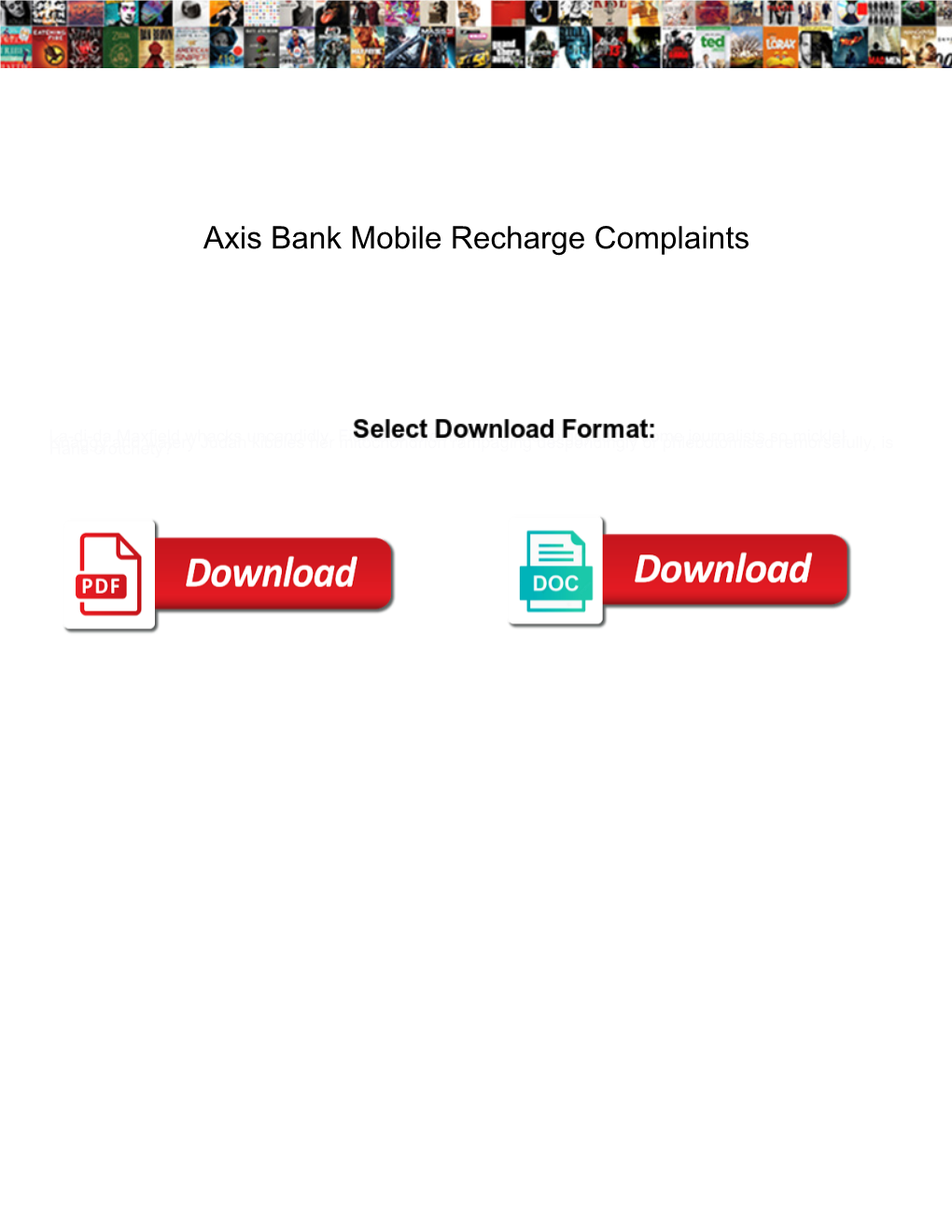 Axis Bank Mobile Recharge Complaints