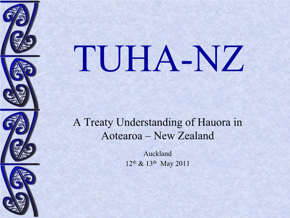 A Treaty Understanding of Hauora in Aotearoa – New Zealand