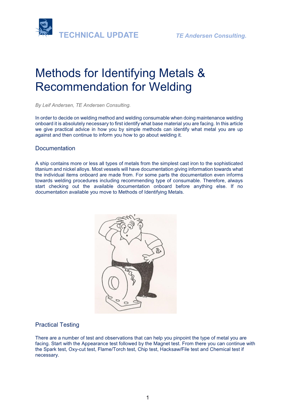 Methods for Identifying Metals & Recommendation for Welding