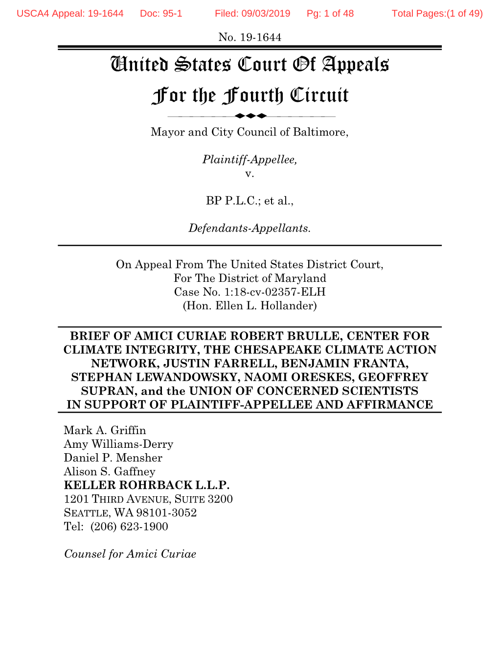 4Th Circuit Center for Climate Integrity Et Al Amicus