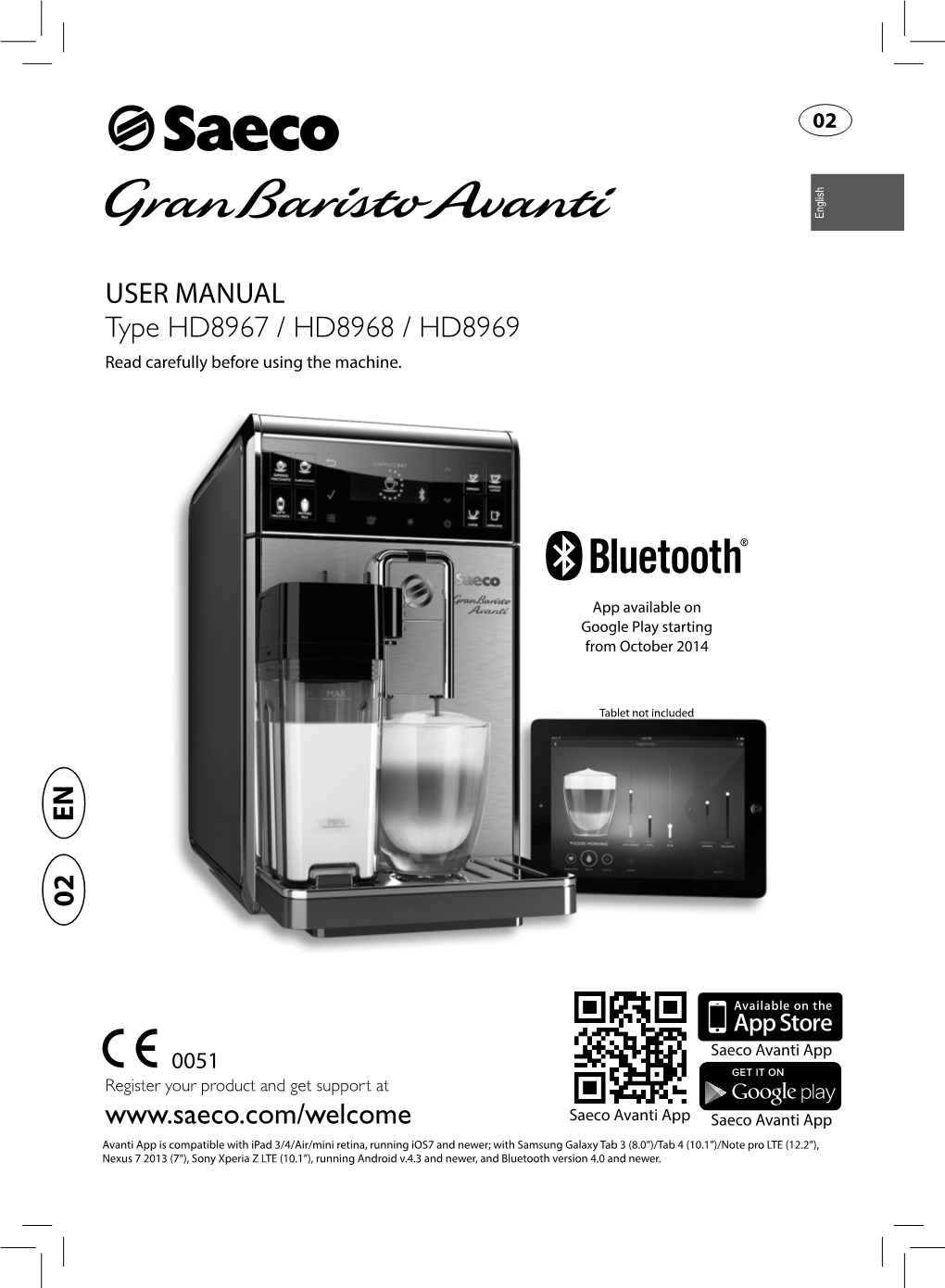 Saeco Gran Baristo Avanti User Manual