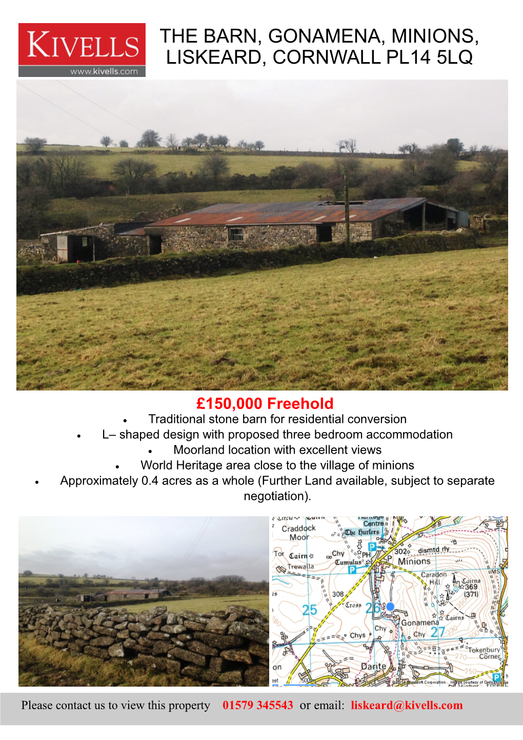 The Barn, Gonamena, Minions, Liskeard, Cornwall Pl14 5Lq
