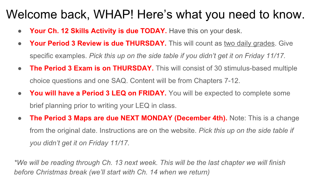 Welcome Back, WHAP! Here's What You Need to Know