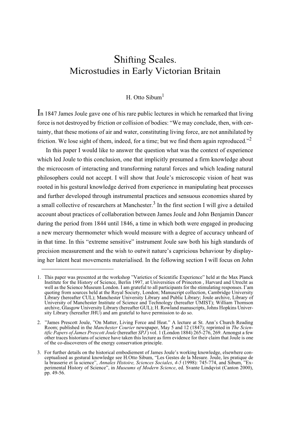 Shifting Scales. Microstudies in Early Victorian Britain