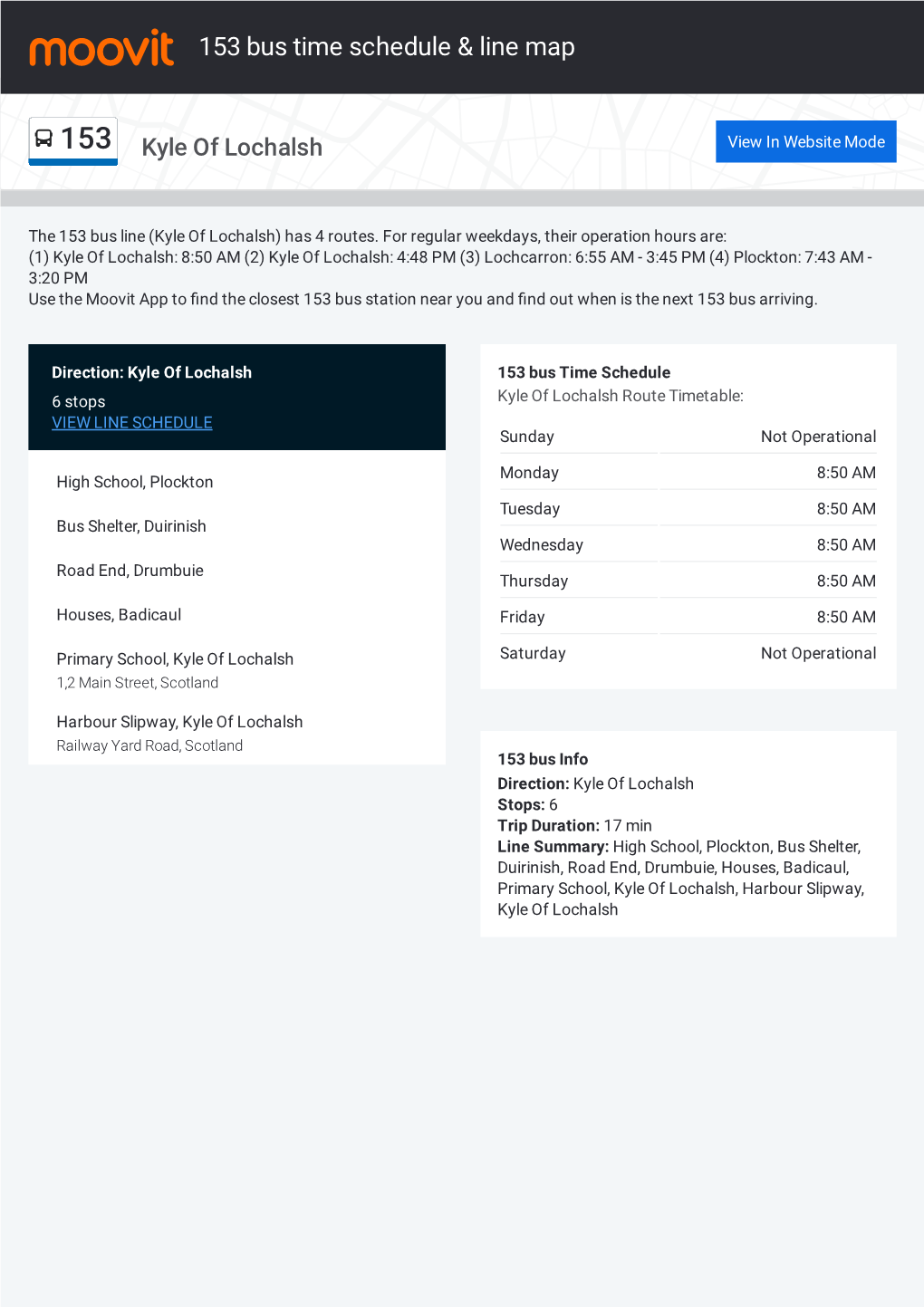 153 Bus Time Schedule & Line Route