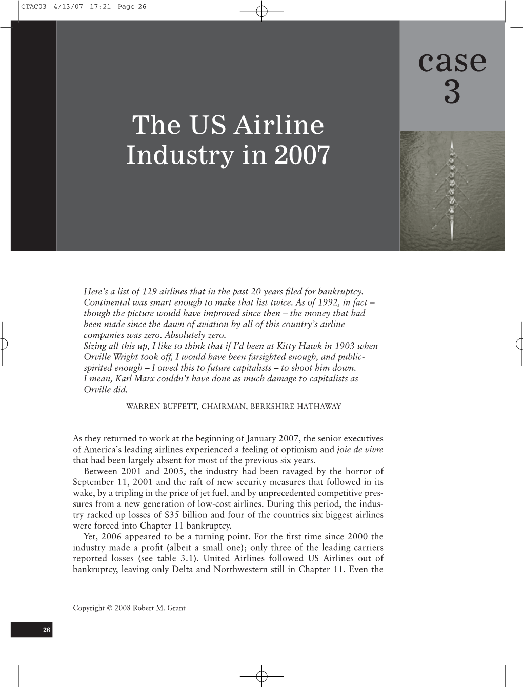 Case 3 the US Airline Industry in 2007