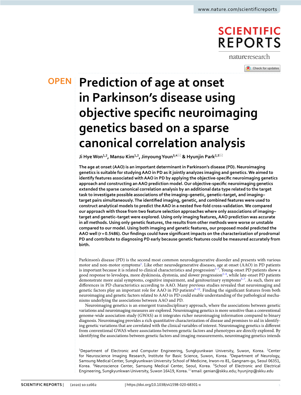 Prediction of Age at Onset in Parkinson's Disease Using Objective