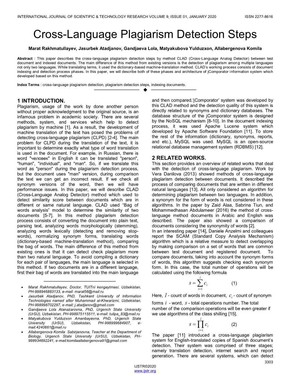 Cross-Language Plagiarism Detection Steps