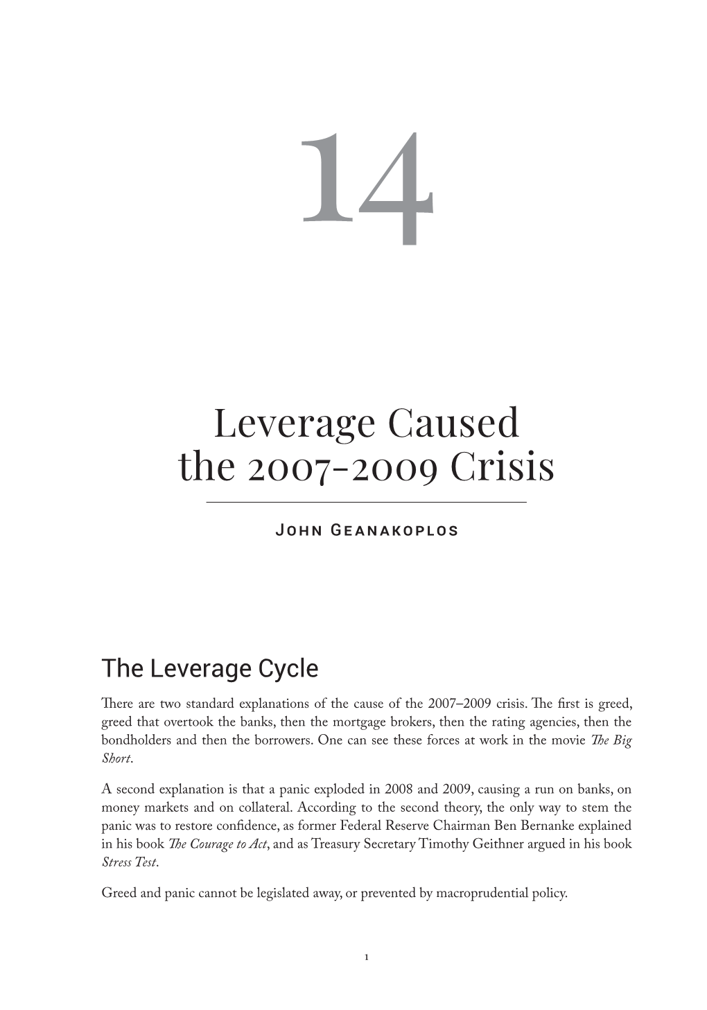 Leverage Caused the 2007-2009 Crisis