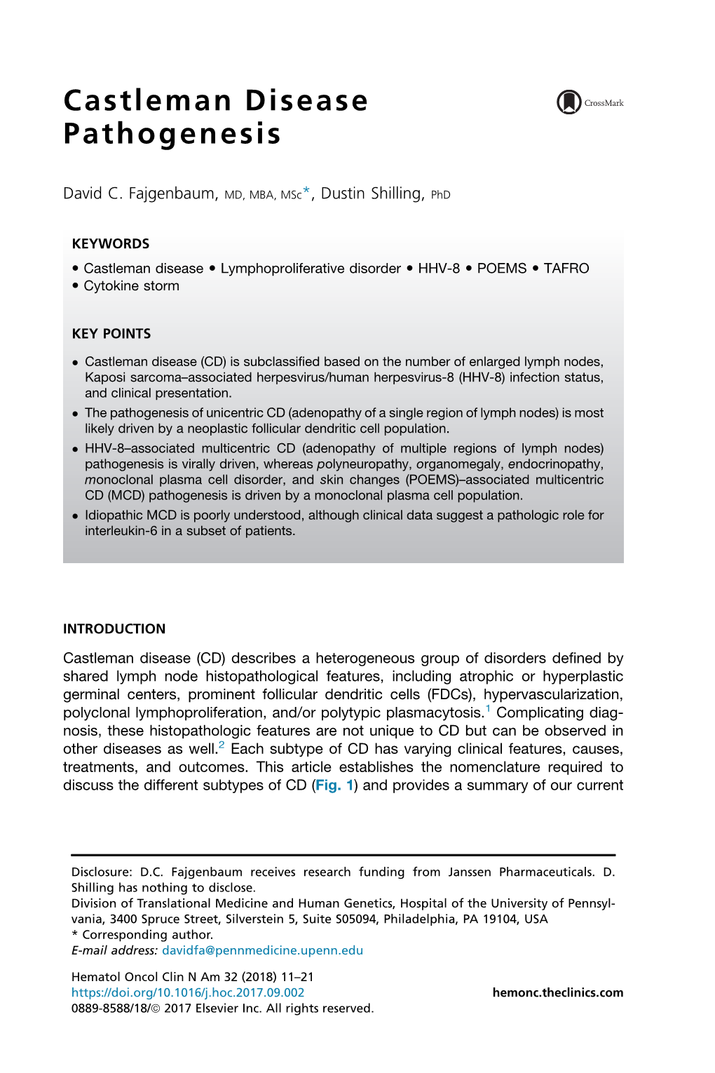 Castleman Disease Pathogenesis