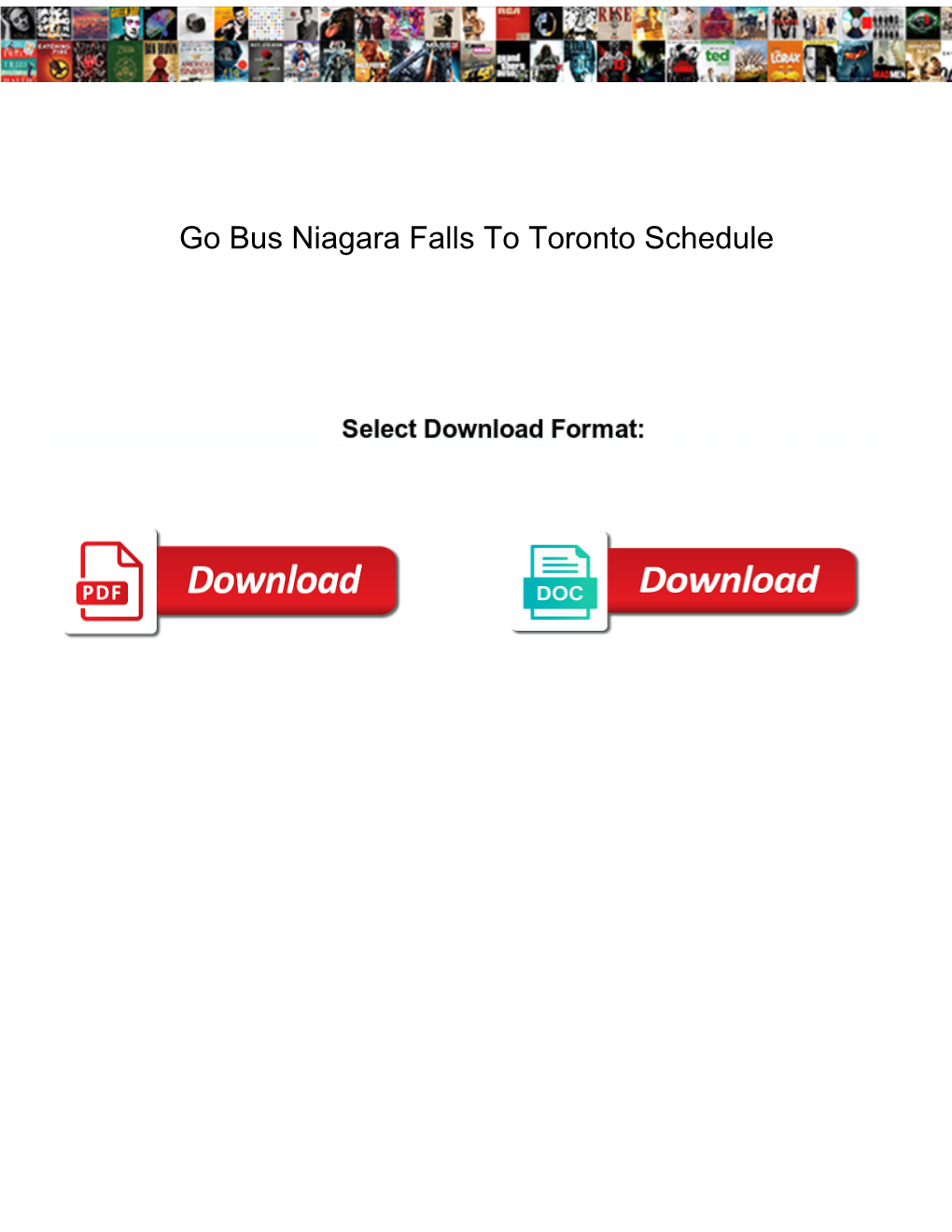 Go Bus Niagara Falls to Toronto Schedule