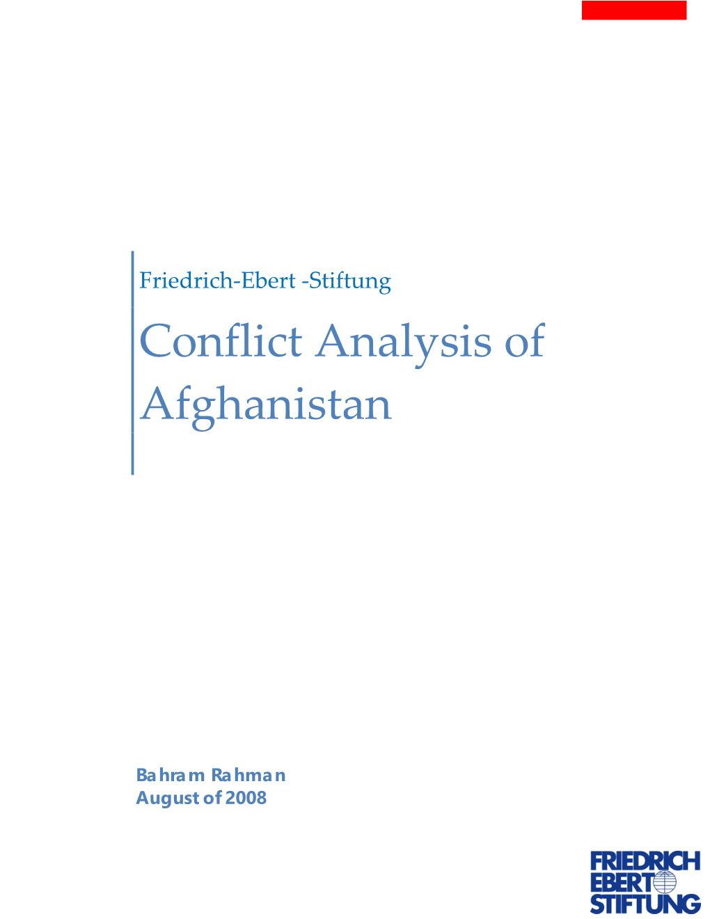 Conflict Analysis of Afghanistan