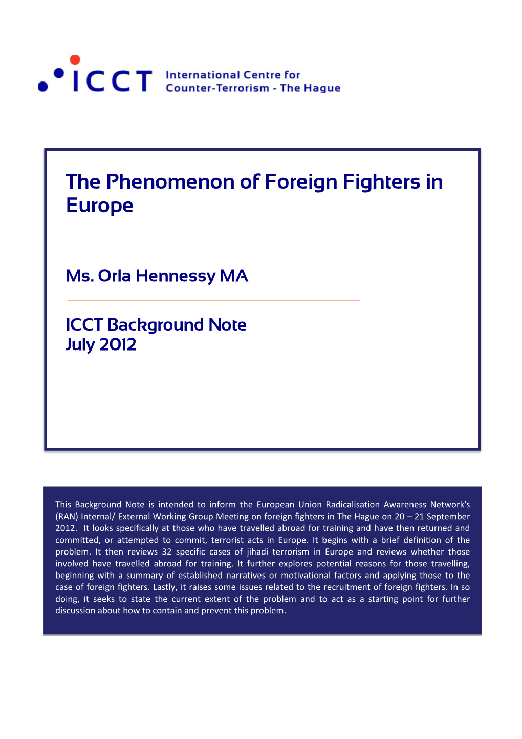 Foreign Fighters in Europe