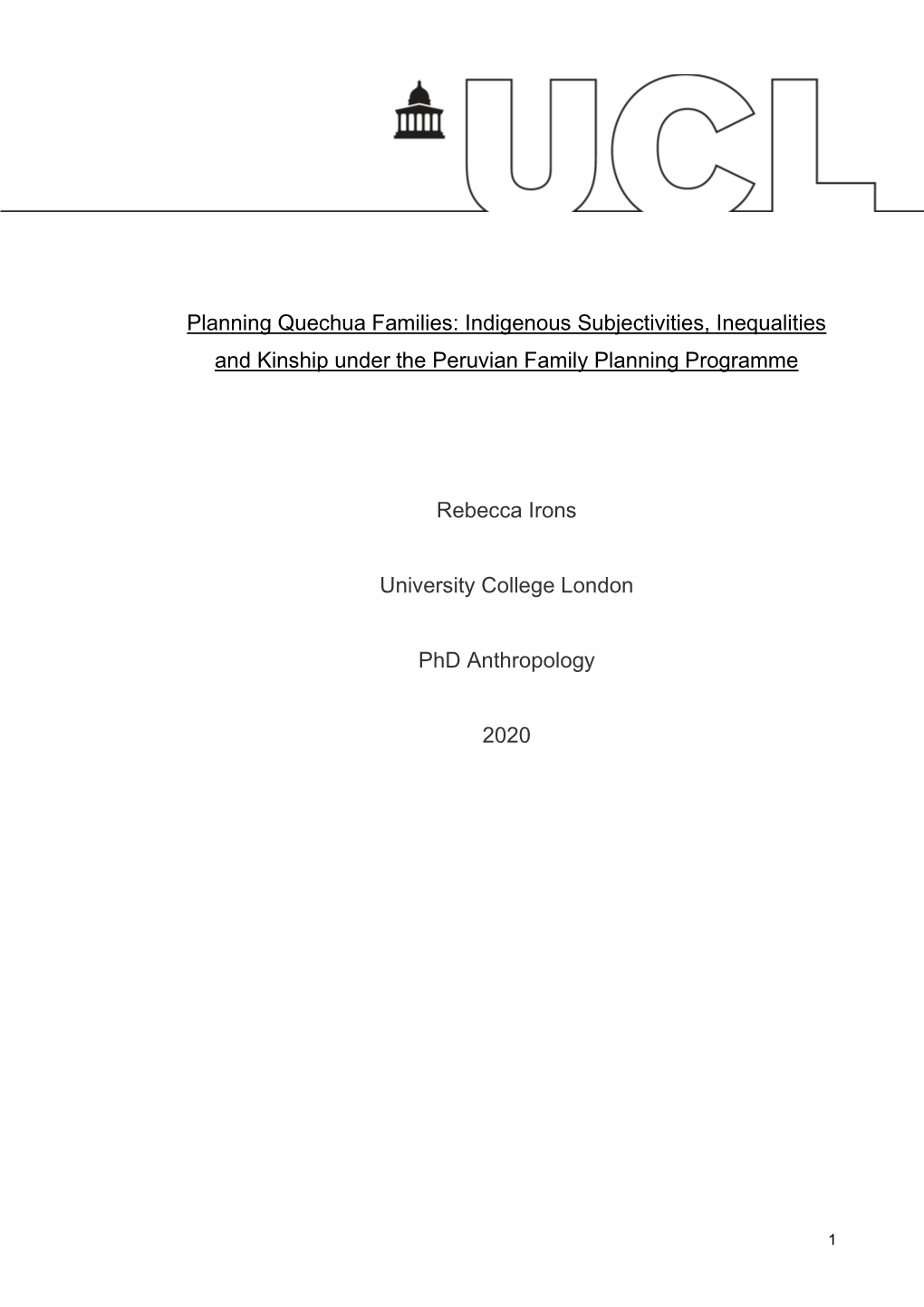 Indigenous Subjectivities, Inequalities and Kinship Under the Peruvian Family Planning Programme