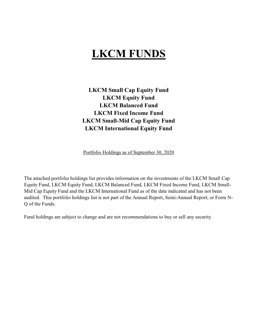 LKCM Portfolio Holdings File