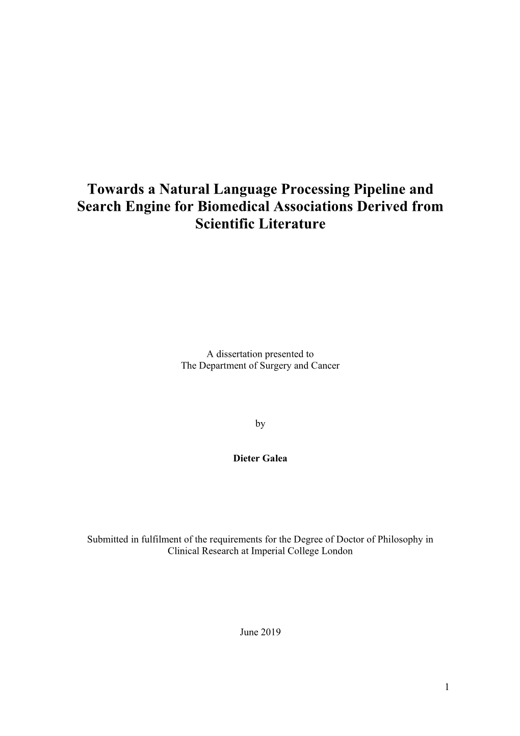 Towards a Natural Language Processing Pipeline and Search Engine for Biomedical Associations Derived from Scientific Literature