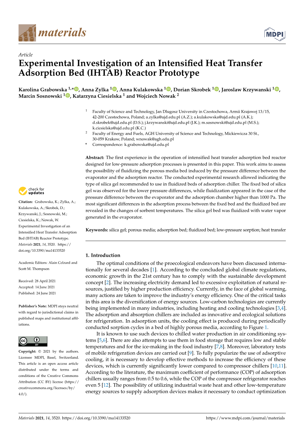 Experimental Investigation of an Intensified Heat Transfer