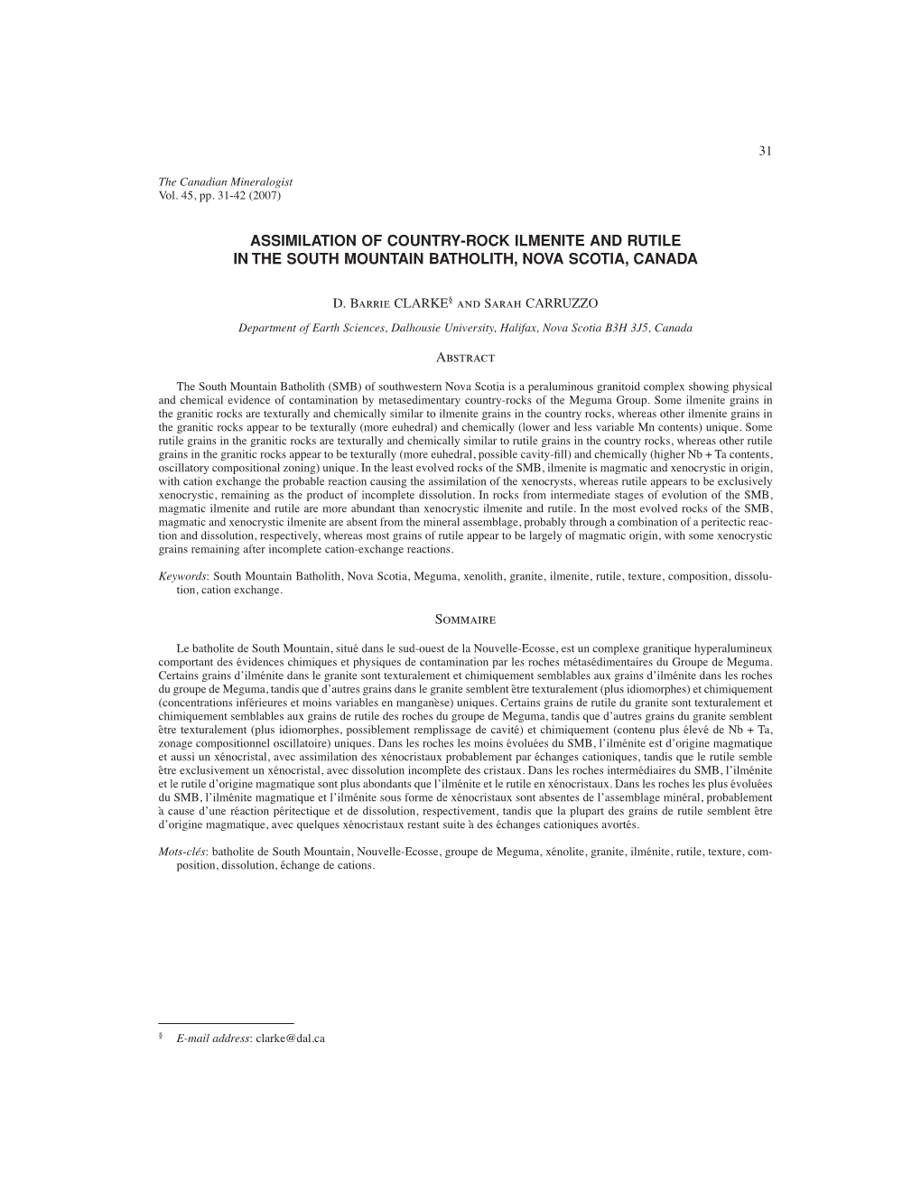 Assimilation of Country-Rock Ilmenite and Rutile in the South Mountain Batholith, Nova Scotia, Canada