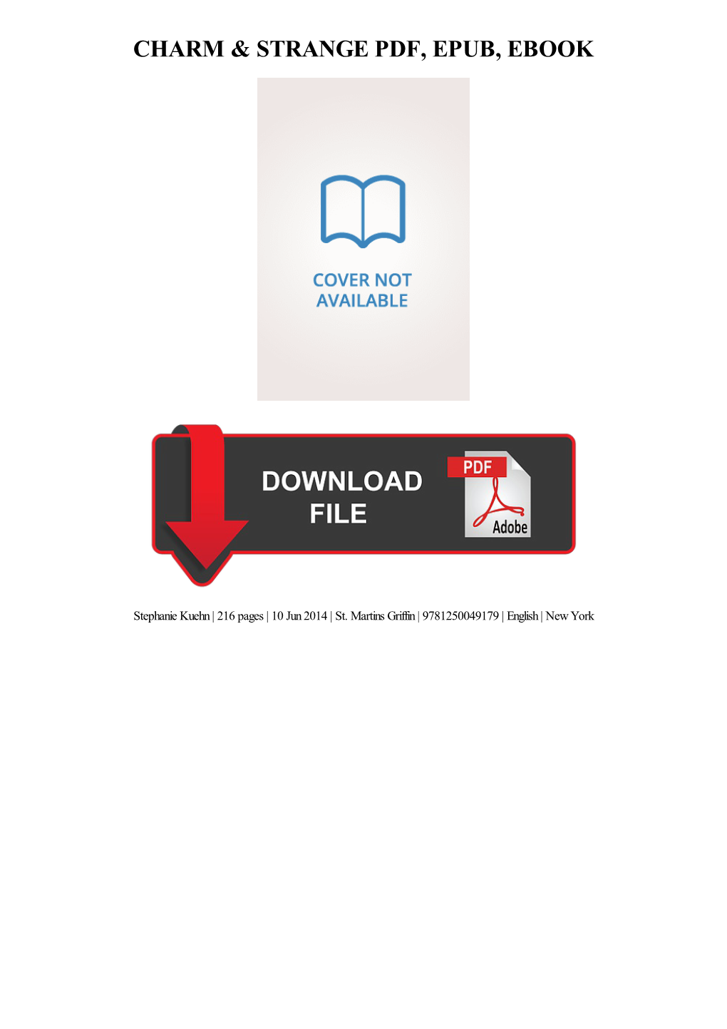 PDF Download Charm & Strange Ebook, Epub