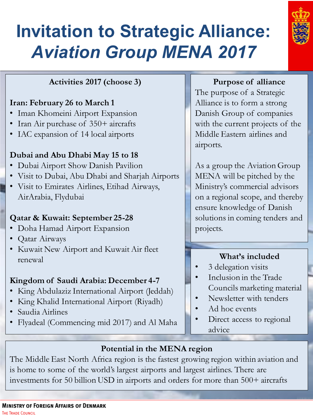 Invitation to Strategic Alliance: Aviation Group MENA 2017
