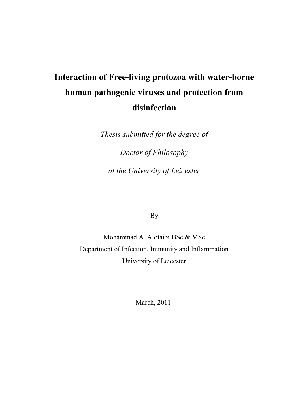 Interaction of Free-Living Protozoa with Water-Borne Human Pathogenic Viruses and Protection from Disinfection