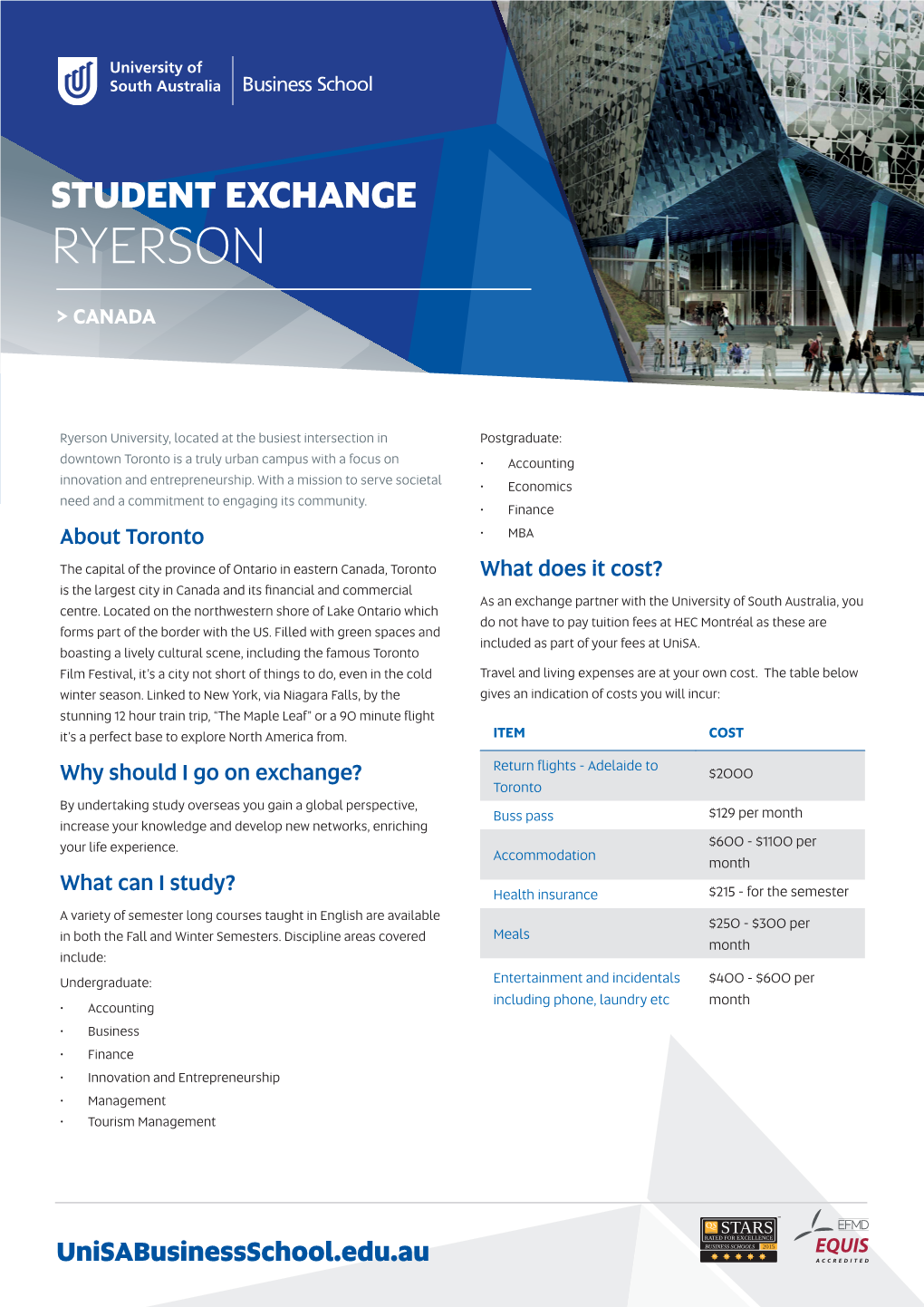 Student Exchange Ryerson