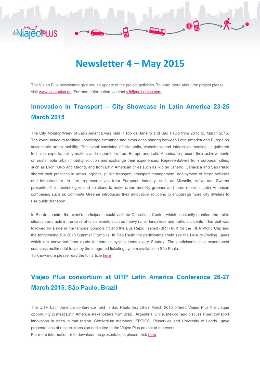 Newsletter 4 – May 2015