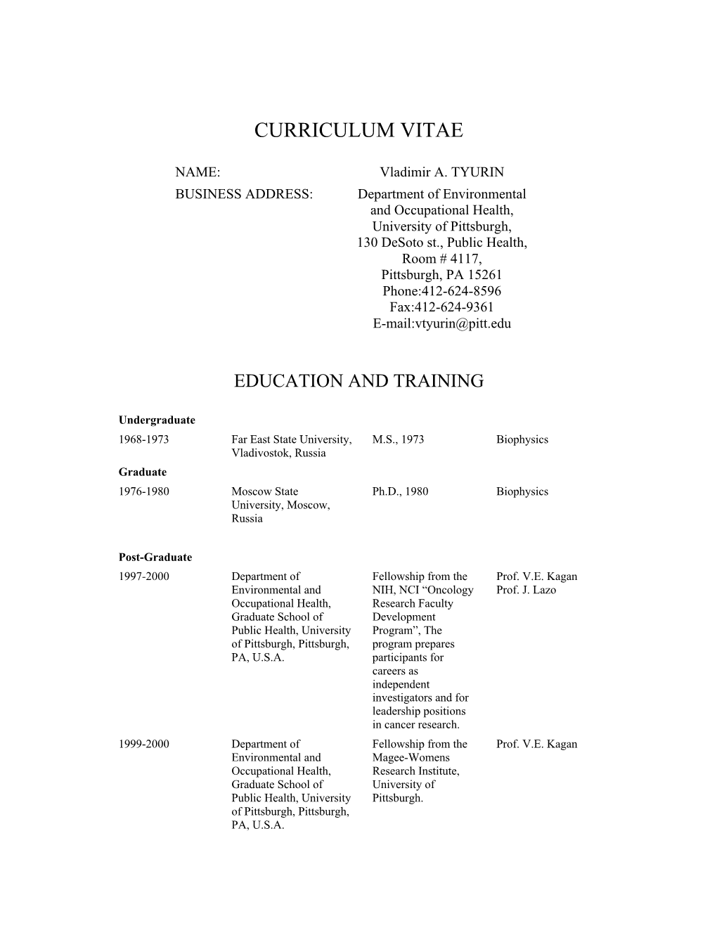 Curriculum Vitae