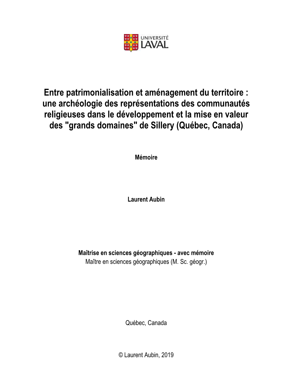 Entre Patrimonialisation Et Aménagement Du Territoire