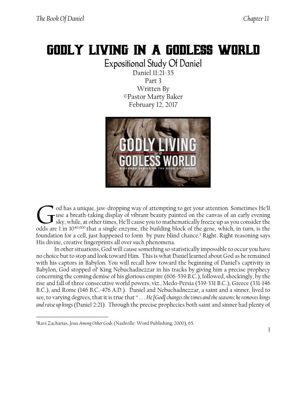 Godly Living in a Godless World
