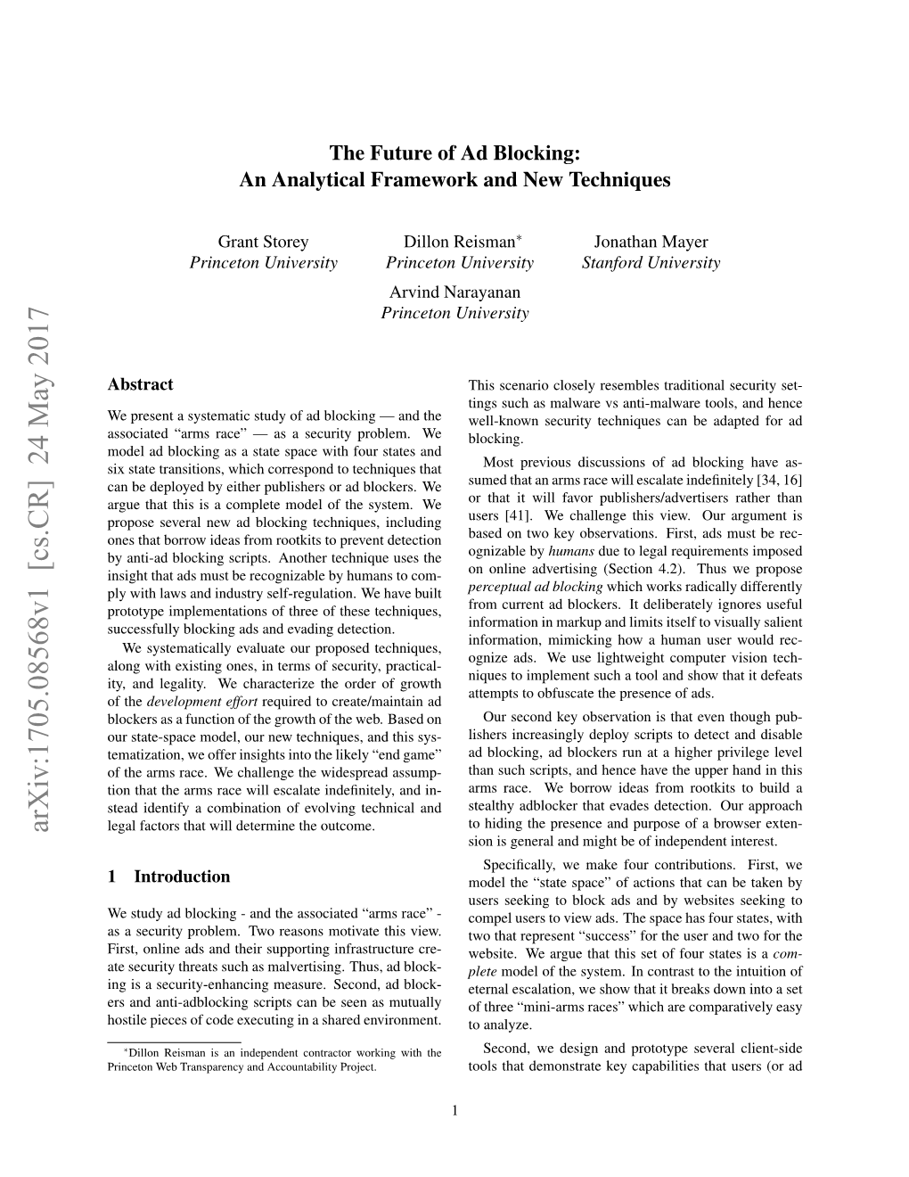 Arxiv:1705.08568V1 [Cs.CR] 24 May 2017 Legal Factors That Will Determine the Outcome