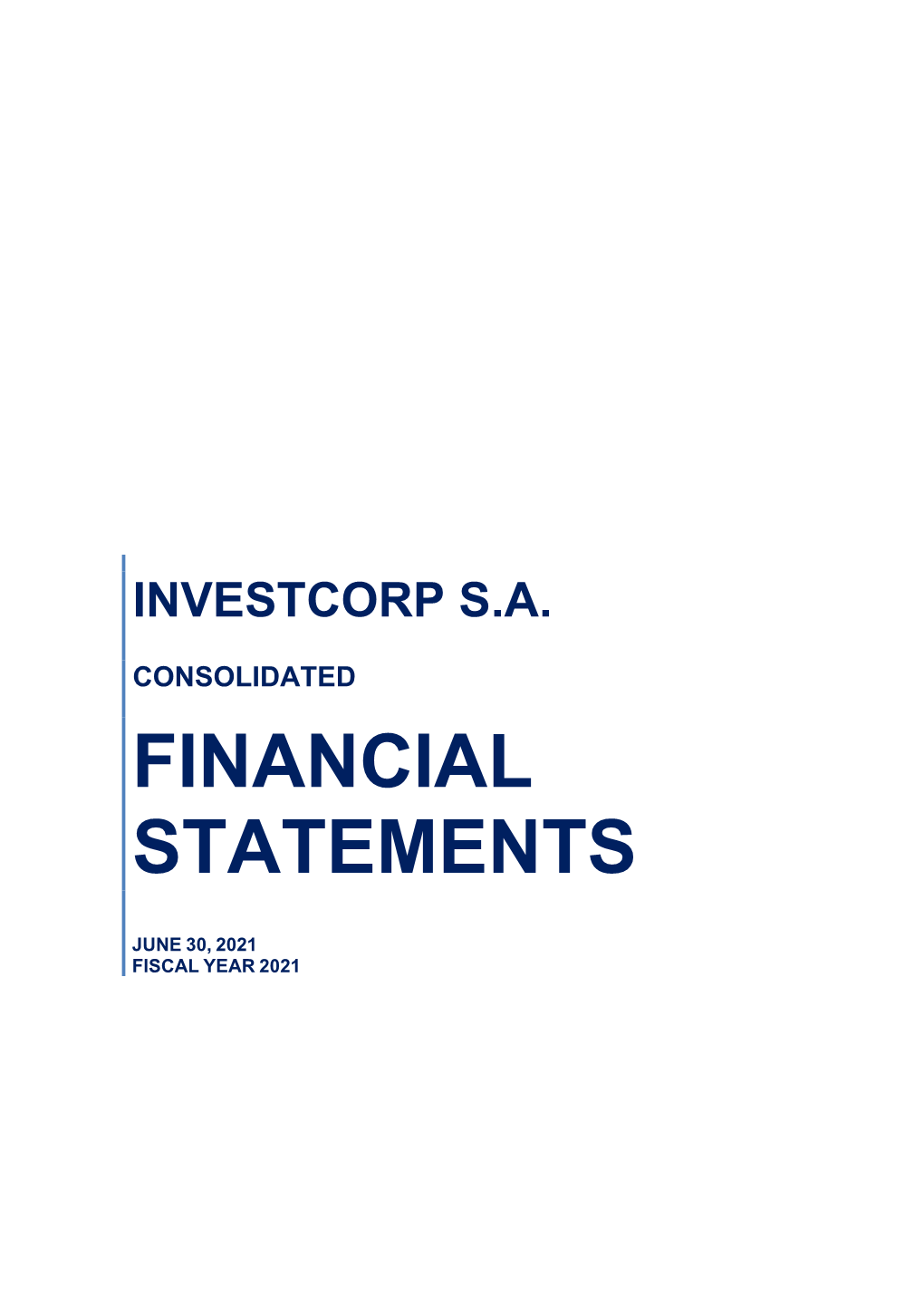 Investcorp S.A. Financial Statements