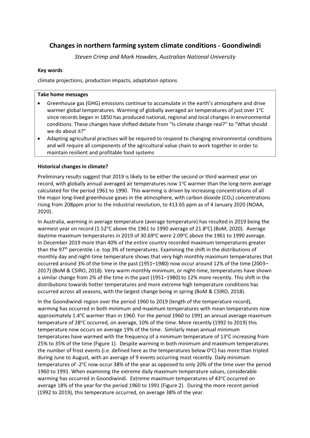 Goondiwindi Steven Crimp and Mark Howden, Australian National University