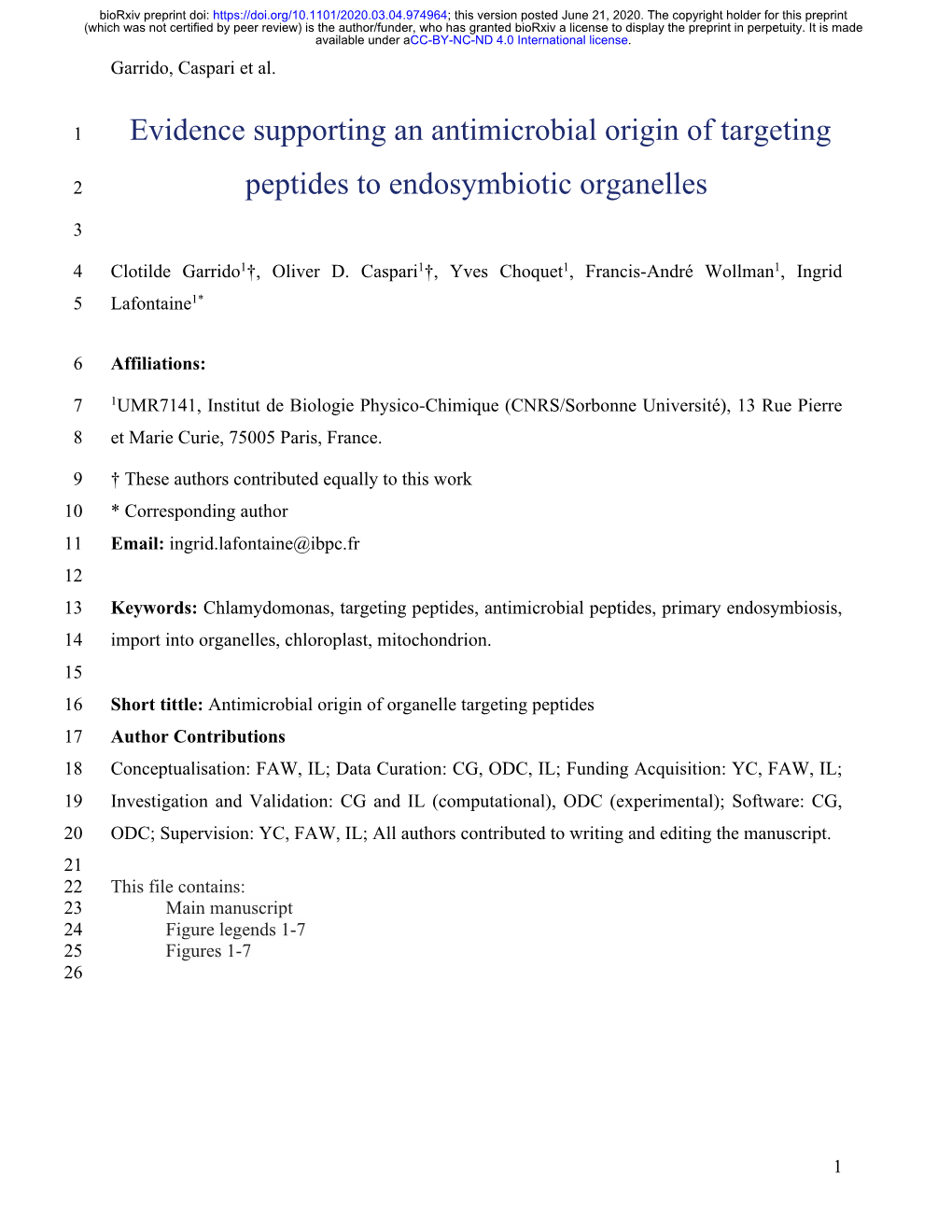 Evidence Supporting an Antimicrobial Origin of Targeting Peptides To