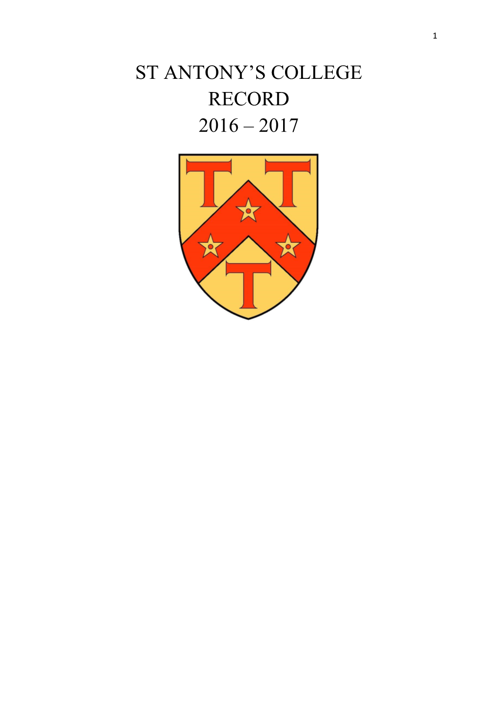 St Antony's College Record 2016