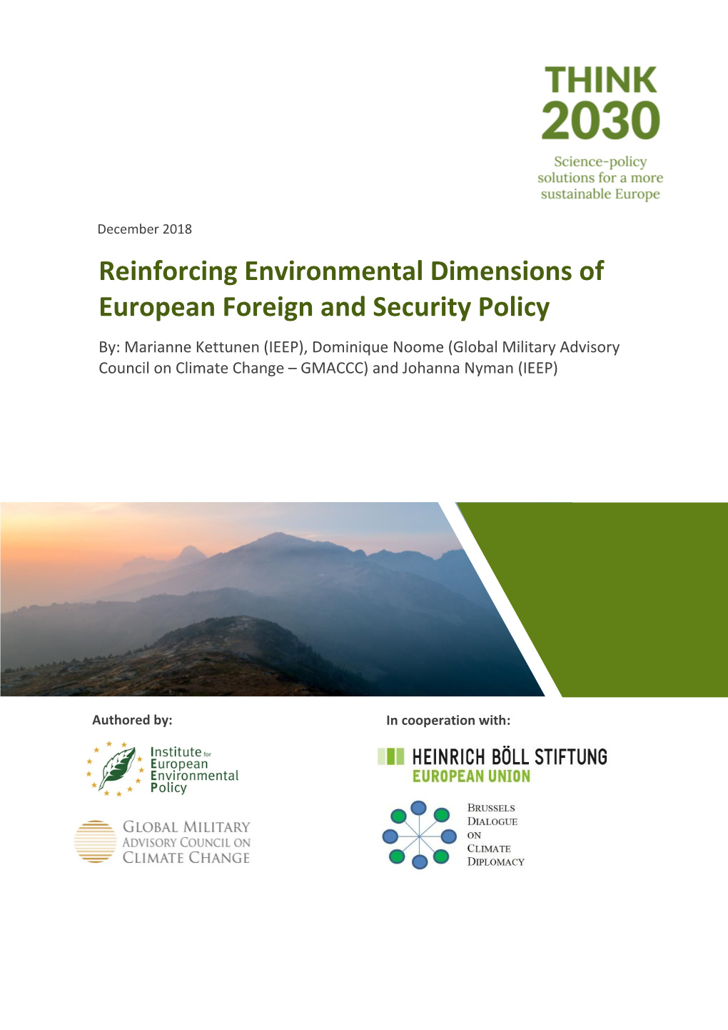 Reinforcing Environmental Dimensions of European Foreign and Security Policy