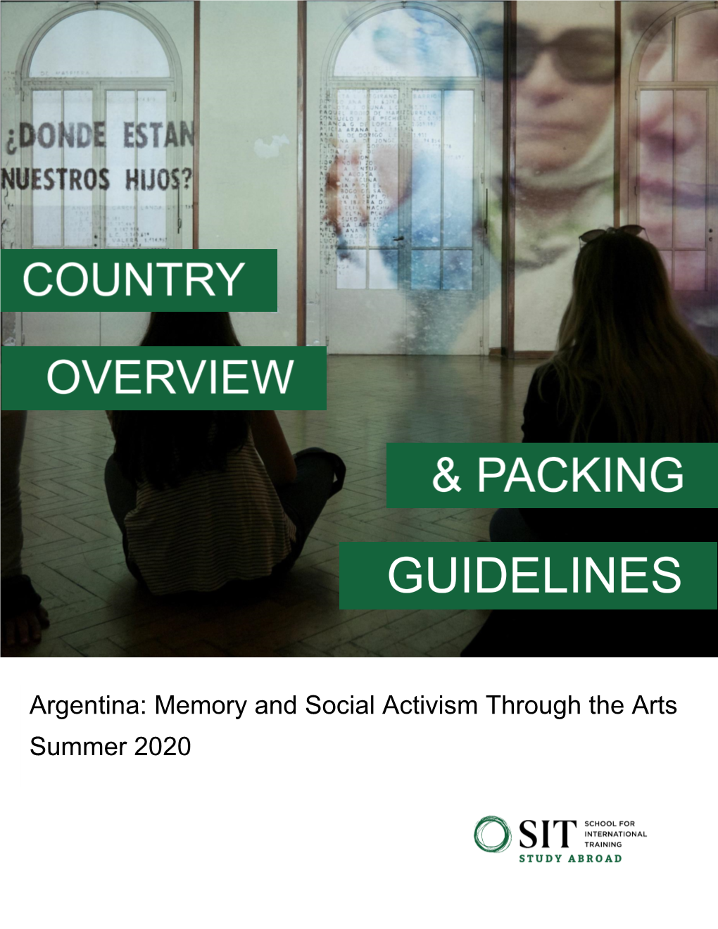 Argentina: Memory and Social Activism Through the Arts Summer 2020