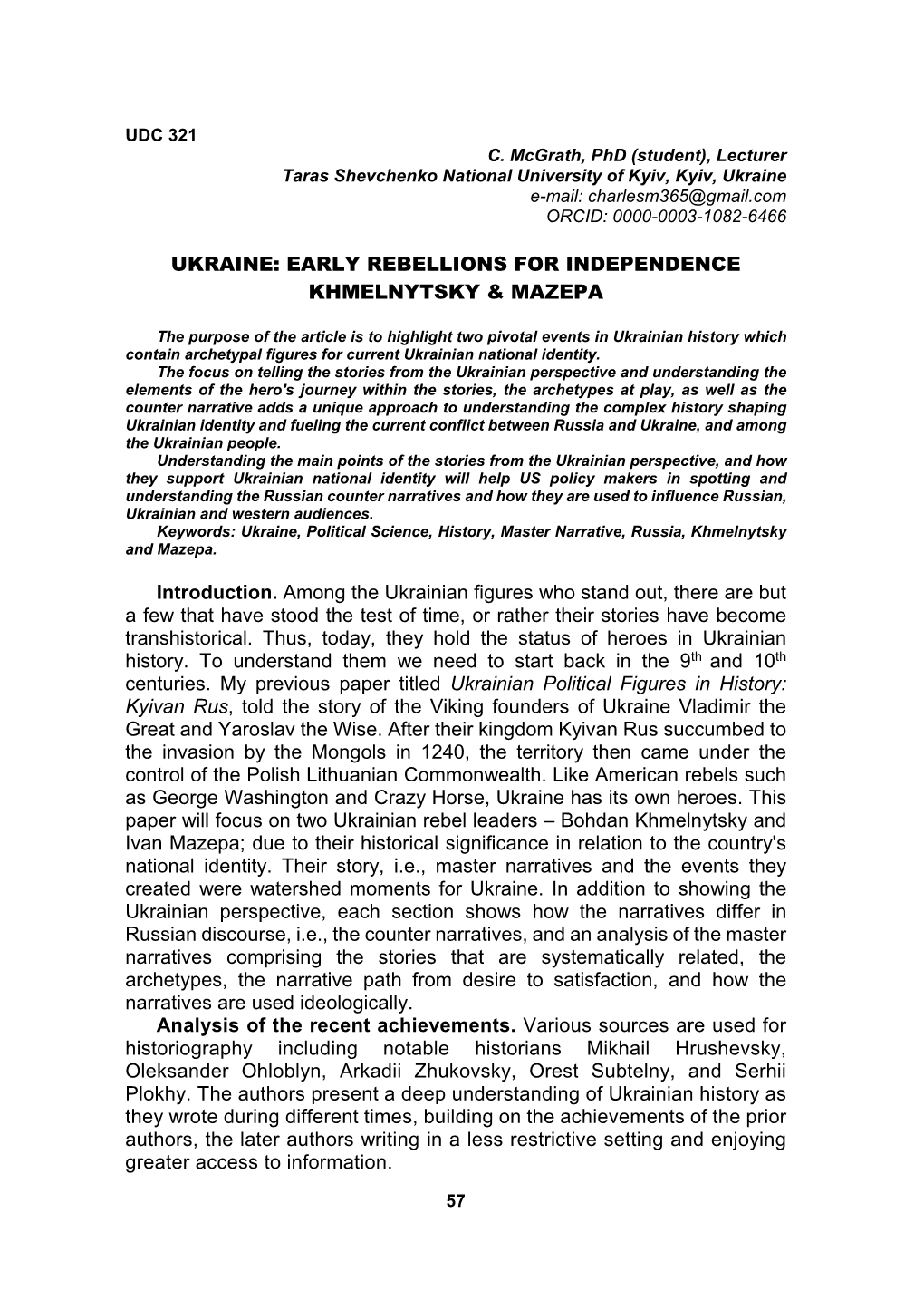 Ukraine: Early Rebellions for Independence Khmelnytsky & Mazepa