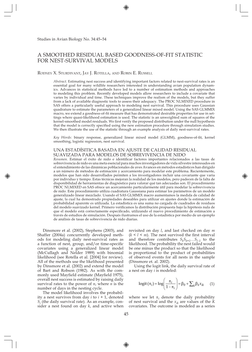 A Smoothed Residual Based Goodness-Of-Fit Statistic for Nest-Survival Models