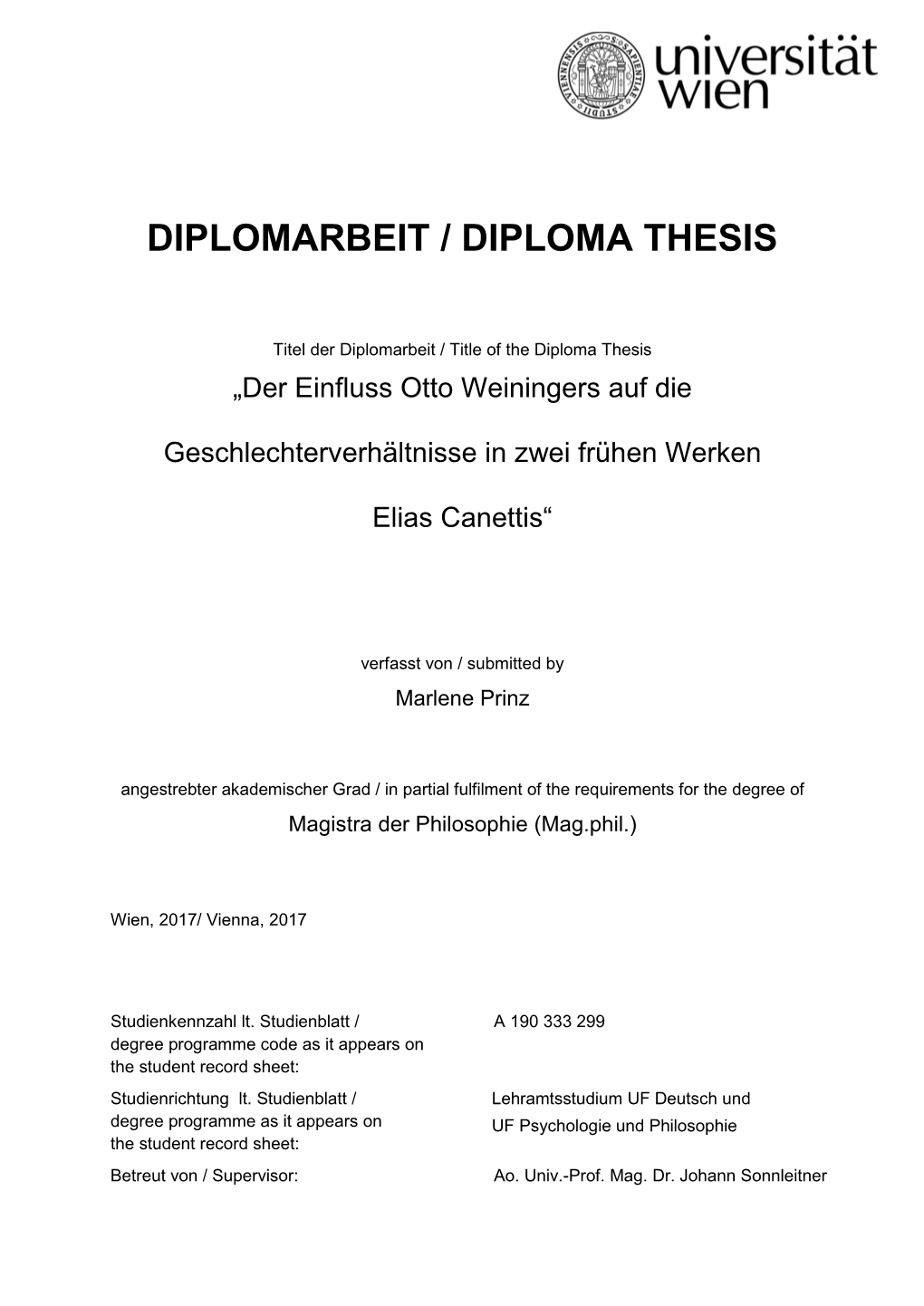 Diplomarbeit / Diploma Thesis