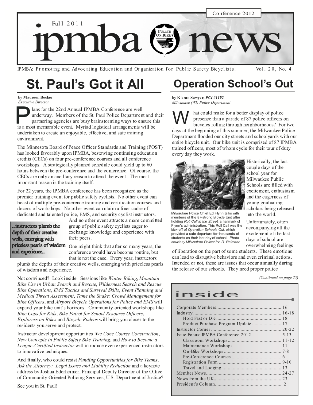 IPMBA News Vol. 20 No. 4 Fall 2011