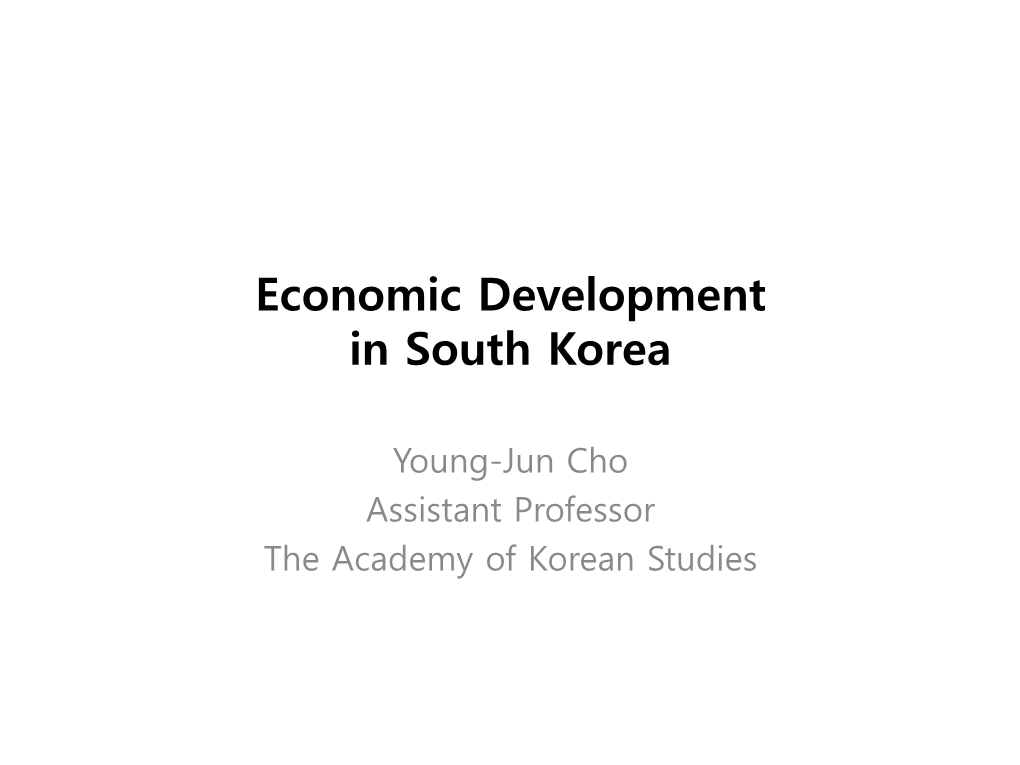 Economic Development in South Korea