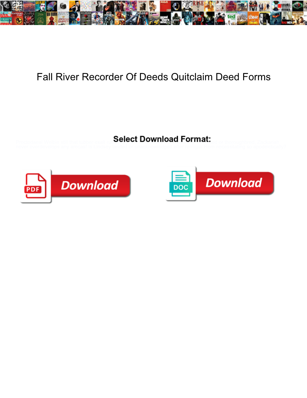 Fall River Recorder of Deeds Quitclaim Deed Forms