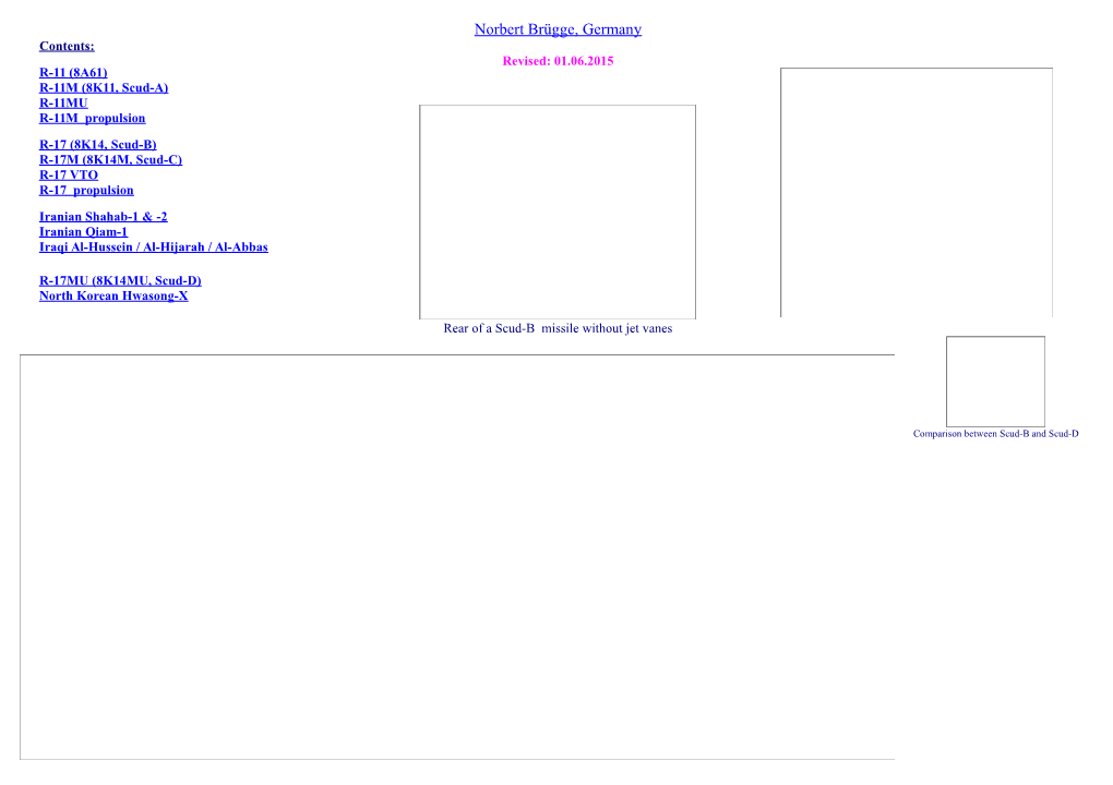 Norbert Brügge, Germany Contents: Revised: 01.06.2015 R-11 (8A61) R-11M (8K11, Scud-A) R-11MU R-11M Propulsion