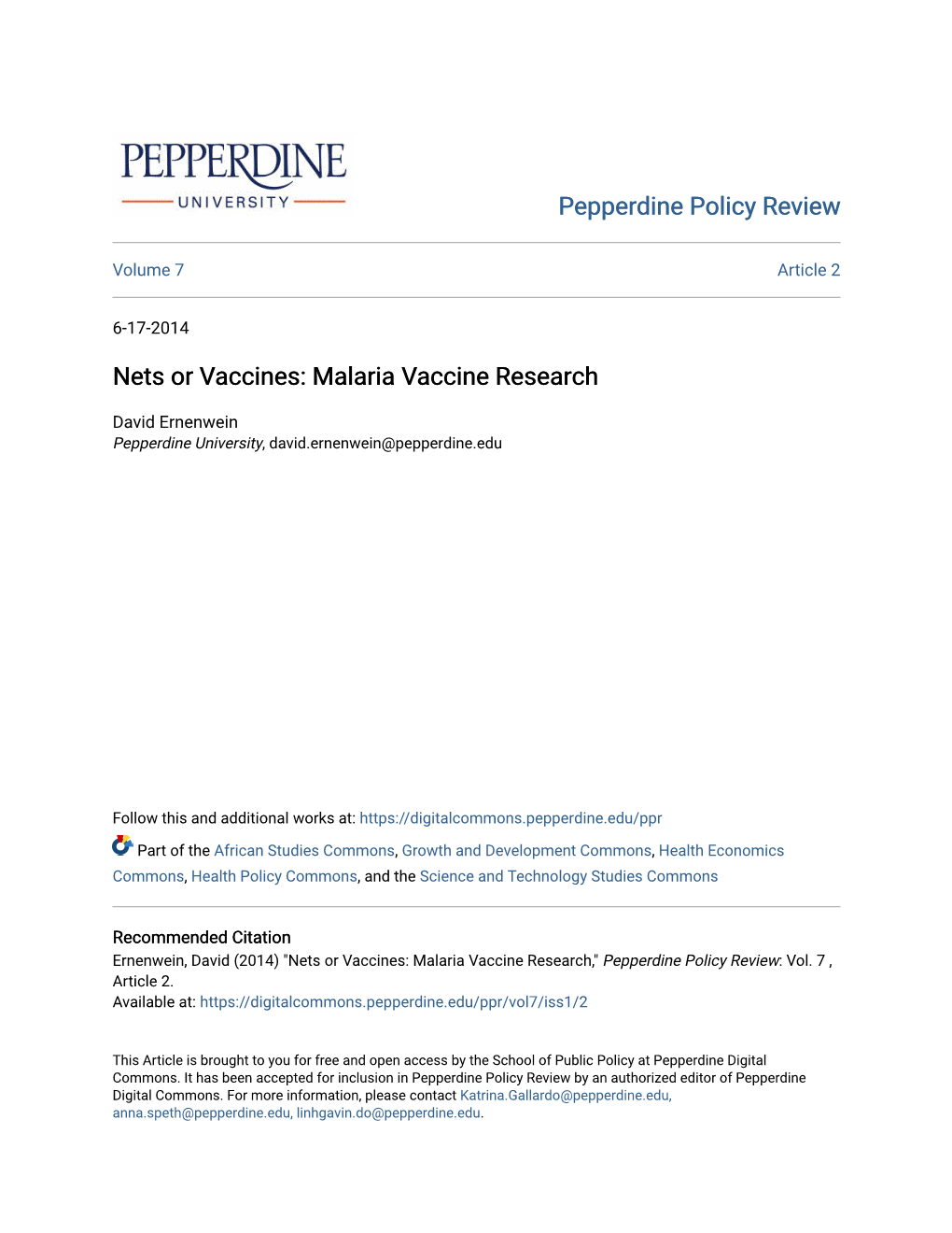 Malaria Vaccine Research