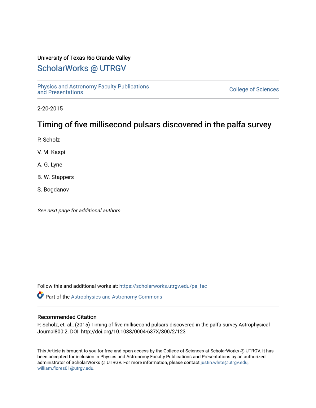 Timing of Five Millisecond Pulsars Discovered in the Palfa Survey