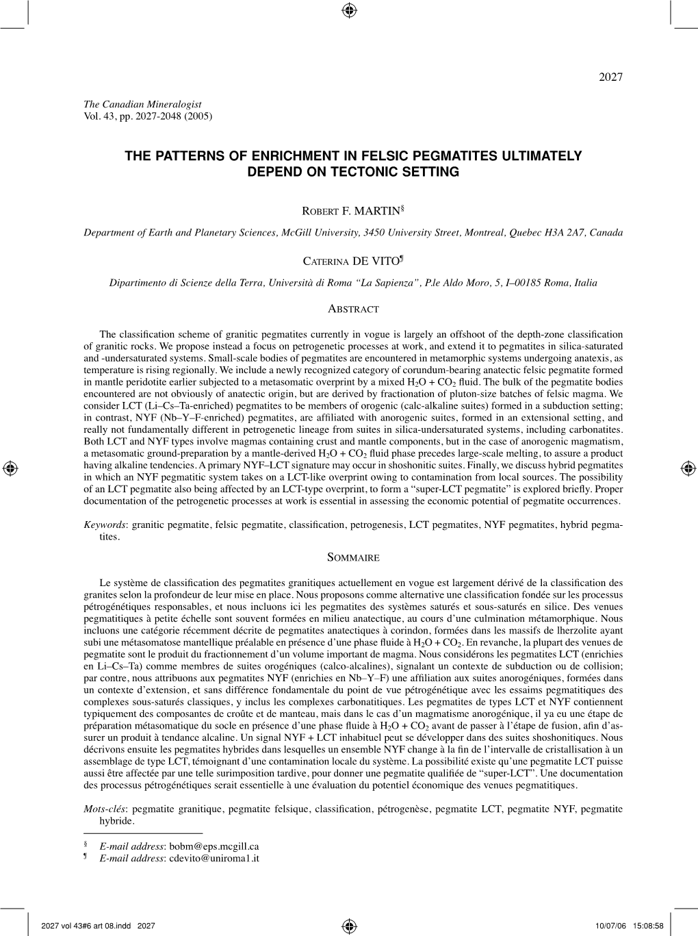 The Patterns of Enrichment in Felsic Pegmatites Ultimately Depend on Tectonic Setting