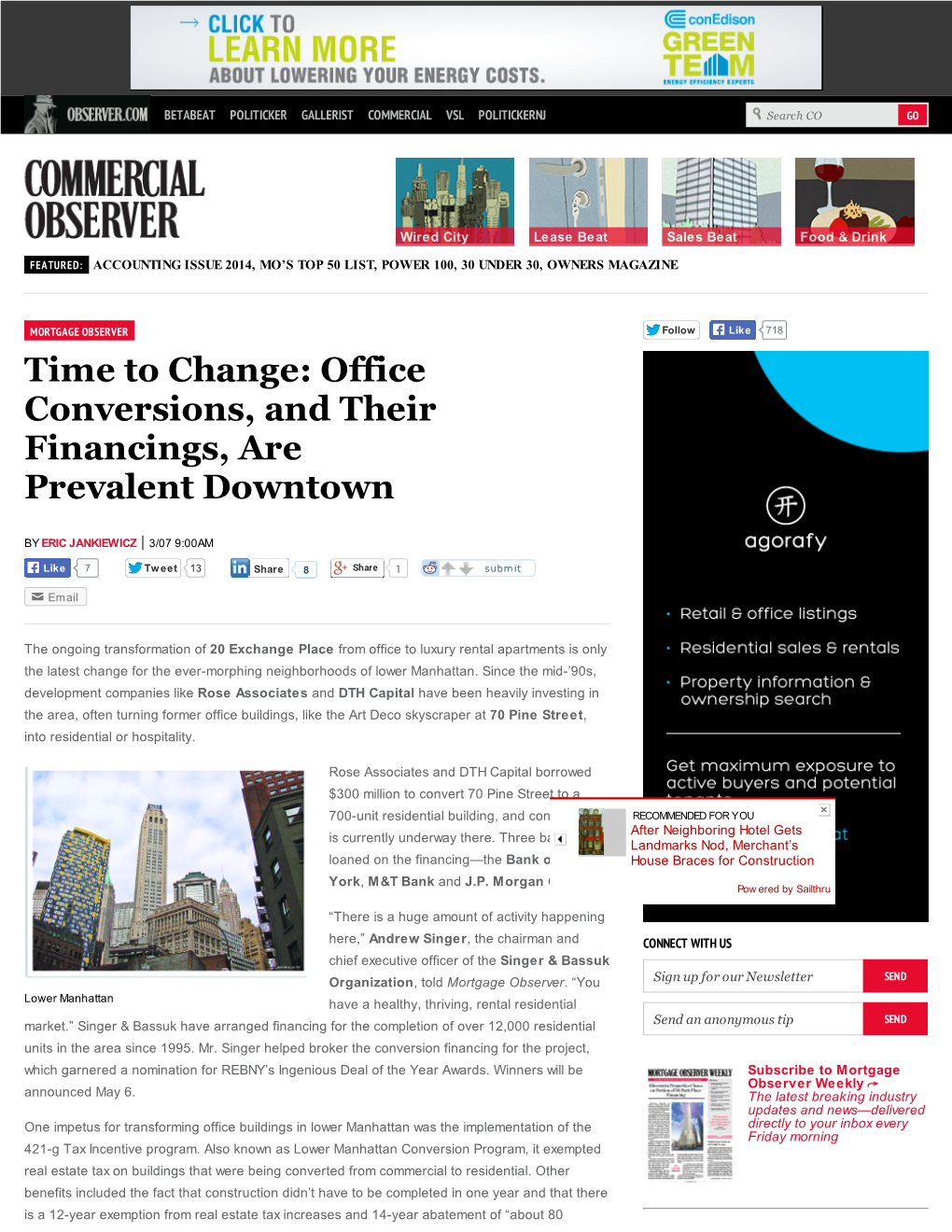 Office Conversions, and Their Financings, Are Prevalent Downtown