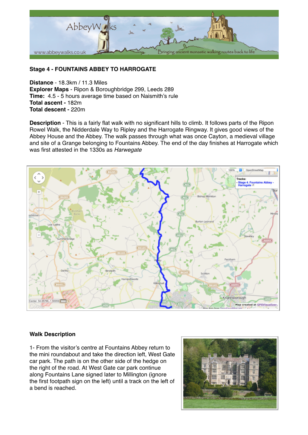 Stage 4 FOUNTAINS ABBEY to HARROGATE